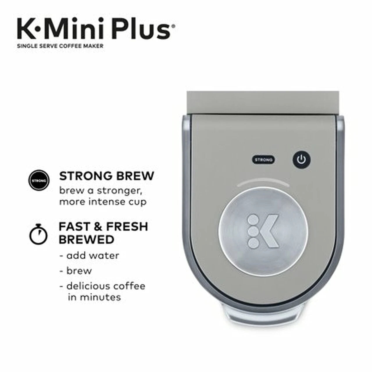 Keurig K-Mini Plus Einzelportions-Kaffeemaschine, K-Cup-Kapseln, Studiograu