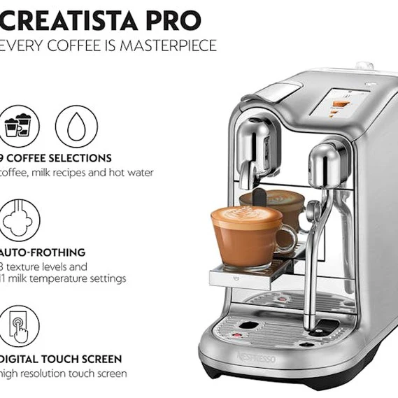 Máquina de café Nespresso Creatista Pro da Sage | SNE900BSS4GUK1